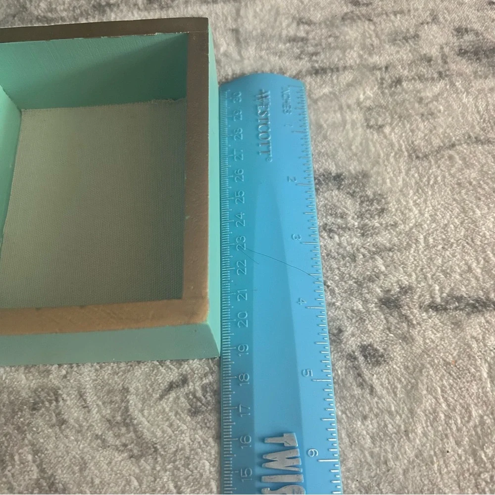 Cream & Teal Jewelry Organizer with Gold Accents